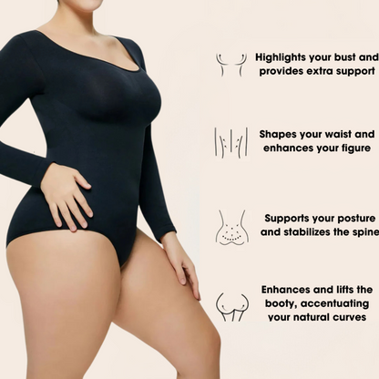 All The Curves - Long Sleeve Bodysuit Sculpting Shapewear